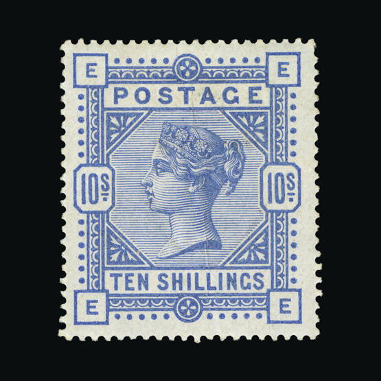 1883-84 10s cobalt, EE, vertical crease, o/wise fine m.m. RARE. ...