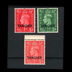 1937-44 GVI 1d scarlet v.f.u.m. ½d pale green m.m. & 1d pale scarlet ...
