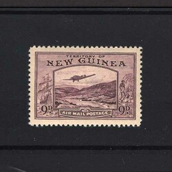 1939 Bulolo Goldfields inscribed 'Air Mail Postage', 9d Violet, ...