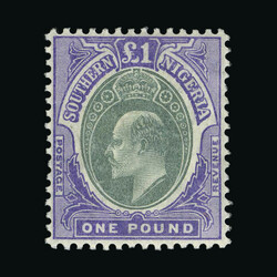 1904-09 MCA £1 green and violet Head Die A fresh m.m. {MH} (Start ...