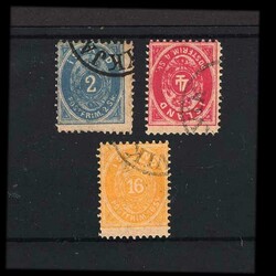 1873 2sk, 4sk and 16sk, all perf 12½, and all fakes/forgeries with ...