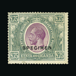 1922-27 Script £75 purple and grey Specimen fine mint, tiny mark in ...