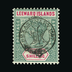 1897 Jubilee ovpt 4d to 1s(4) fresh mint, a little heavily mounted ...