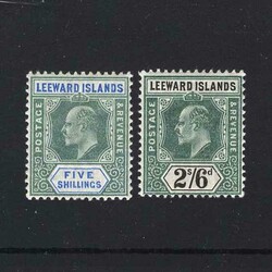 1902 CA 2/6d green and black, 5s green and blue fine mint {MH} [US2] ...