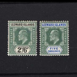 1902 EwdVII wmk CA 2/6d green & black & 5/-green & blue very fine & ...