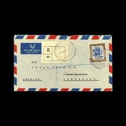 1952 Registered cover Benghazi to Stuttgart, Germany with Libya ...