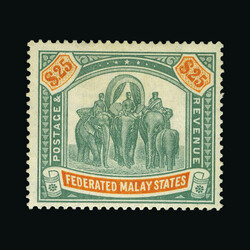 1900 CC Elephants $25 green and orange fine mint, large part original ...