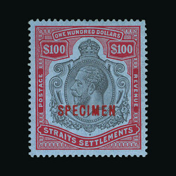 1912-23 MCA $100 black and carmine/blue Specimen fresh mint, very ...