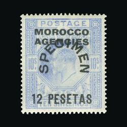1907 KEVII: 12p on 10s (light) ultramarine, ovpt 'SPECIMEN'. Mint ...