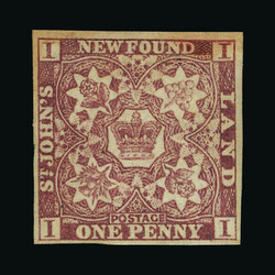 1857-64 1d brown-purple, imperf with 4 clear margins, VFM, lightly ...