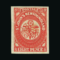1857-64 8d scarlet Proof fresh mint with gum, good margins {P} [US3] ...