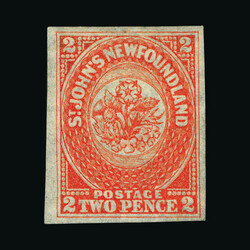 1860 Medium paper 2d orange vermilion fresh mint with patchy gum, ...