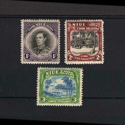 1938 KGVI: 1s, 2s & 3s, wmk W43 (of New Zealand), perf 14, MM with ...