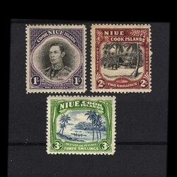 1938 Wmk single NZ star set of 3 m.m. with h/r. (3). {MH} [US4] ...