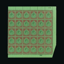 1938 KGVI ORDINARY paper 10s. Bluish green and brown-red/pale green ...