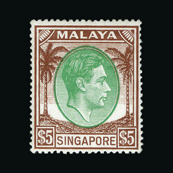 1948 GVI perf 17½ set to $5- fine looking m.m. with some h/r. (18). ...