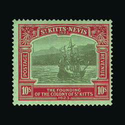 1923 Tercent 10s black and red/emerald fresh unmounted mint, tiny gum ...