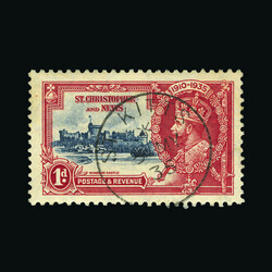 1935 RSJ 1d deep blue and scarlet var. kite and horizontal log well ...