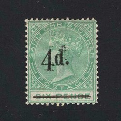 1886 4d on 6d green fresh mint, heavily mounted {MH} [US1] (Start ...