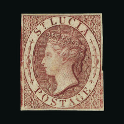 1863 CC reversed 1d lake imperf fine mint, part original gum, ...