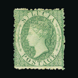 1863 CC 6d emerald green fresh mint, heavily mounted {MH} [US3] ...