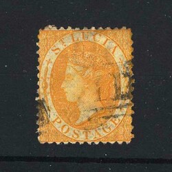 1864-76 QV Wmk Crown CC P12½ - (4d) Chrome-Yellow f.u. with small ...