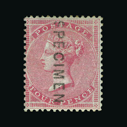 1855-57 medium Garter 4d carmine, ovptd. SPECIMEN Type 2 vertically, ...