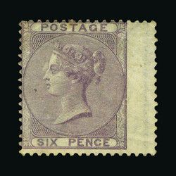1855-57 6d lilac, WATERMARK INVERTED, wing margin at right, centred ...