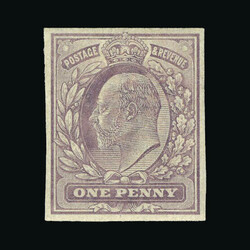 1901 KEVII 1901 UNISSUED COLOUR IMPERFORATE 1d. Colour Trial printed ...