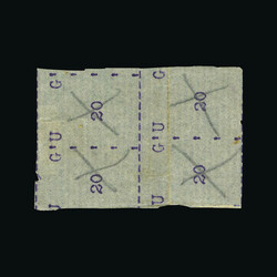 1895 UGANDA Cowries, Primitives Mission stamps 20c. Violet, narrow ...