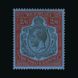 1932 Large Keyplate 2/6d wmk Script black & bright orange-vermilion ...