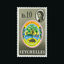 1968 Stamp of Seychelles ovpt 'B.I.O.T.' - 10r multicoloured with ...