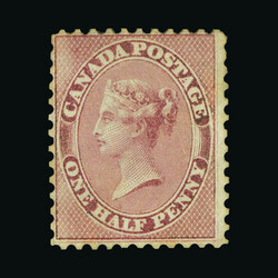 1858-59 Queen Victoria perf 11¾ ½d rose on medium white wove paper ...