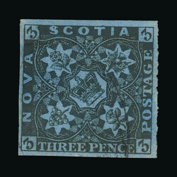 1851 3d deep blue imperf, 4 clear margins, very fine used. {U} [US1] ...