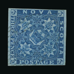 1851 3d bright blue imperf, 4 clear margins, very fine used. {U} ...