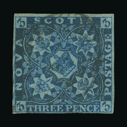 1851-60 3d deep blue fine used, small to good margins {U} [US1] ...