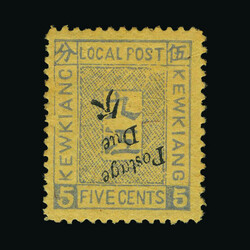 1896 5c slate-blue/yellow ochre 'Local Post', variety - black ...