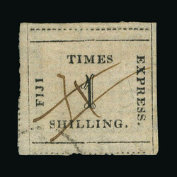 1870-71 1s black on rose thin quadrille paper with good margins  ...