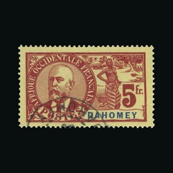 1906-07 2fr (heavy toning) and 5fr (fine), cds used. {U} [US4] (Start ...