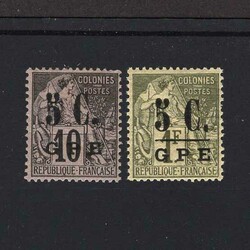 1890 French Colonies, Commerce type, surcharged '5 C. GPE.' 5c on 10c ...