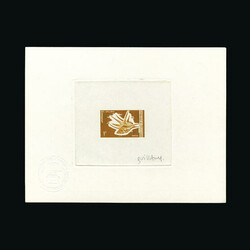 1971 SHELLS 1f in luxury sunken die proof on card, signed by designer ...
