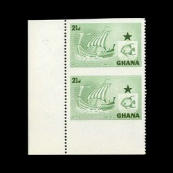 1957 Shipping 2½d emerald green lower left vertical corner pair ...