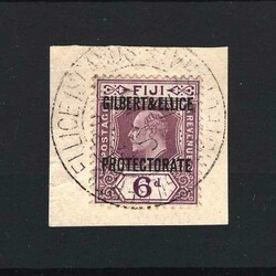 1911 KGV: 6d dull and bright purple stamp of Fiji ovpt 'Gilbert & ...