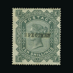 1867-83 wmk cross 10s greenish grey, EF, ovptd. SPECIMEN Type 9 ...