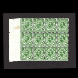 1911 Downey Head ½d green wmk Imperial Crown Die A left marginal ...