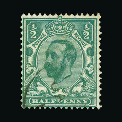 1911-12 Die A ½d (4, incl. green with First Day cancel and bluish ...
