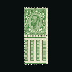 1911-12 Die B ½d, the yellow-green, bright green (toned) and bluish ...