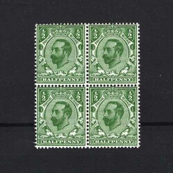 1911-12 Die B ½d bright green, block of 4, very fine u.m. {UM} [US2] ...