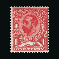 1911-12 Die B 1d pale carmine, NO CROSS ON CROWN, fine and fresh, u.m ...