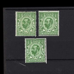 1912 (Sept) ½d pale green (possible early stage of 'white flaw after ...